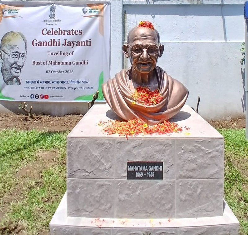 Unveiling of the bust of Mahatma Gandhi in Monrovis on Gandhi Jayanti  - 2 October 2026